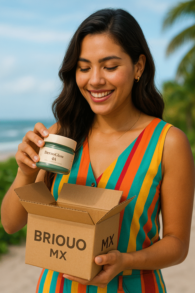 clienta maria ramirez con su paquete que compro en briouo mx